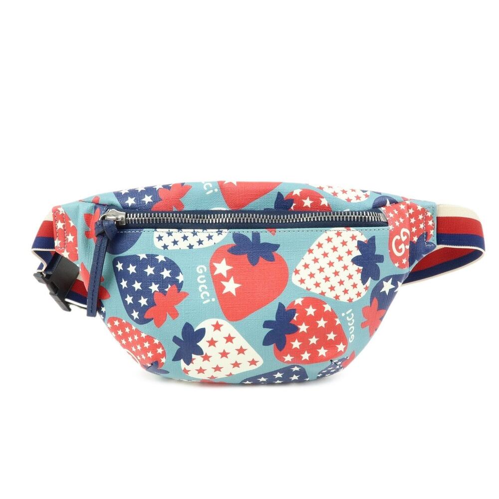 Gucci Strawberry Coated Canvas Belt Bag Multicolor